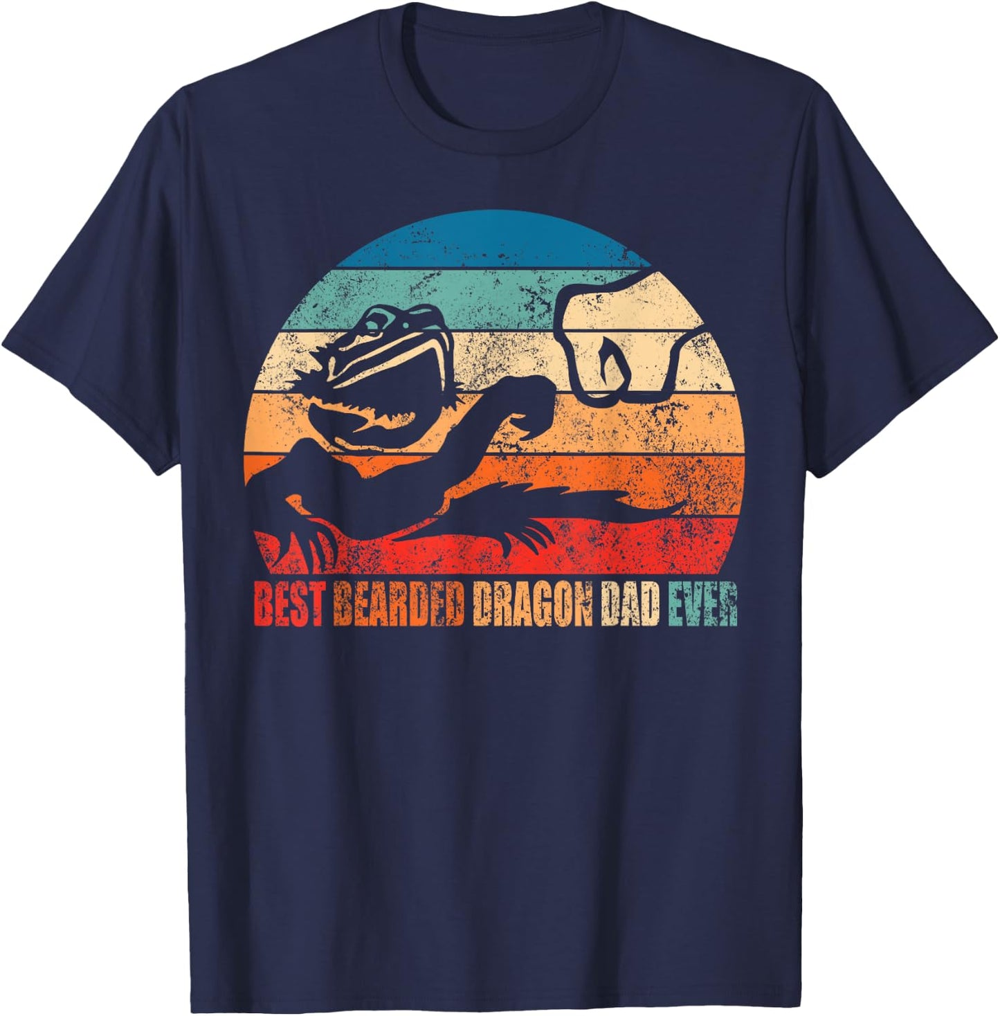 Best Bearded Dragon Dad Ever Fist Bump Men Gift Son Daughter T-Shirt - T-Shirt | Navy