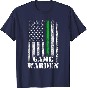 Game Warden American Flag, game warden Girls Kids Men T-Shirt - T-Shirt | Navy