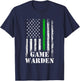 Game Warden American Flag, game warden Girls Kids Men T-Shirt - T-Shirt | Navy