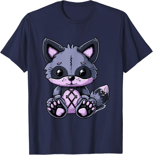 Goth Pastel Cute Creepy Kawaii Fox Voodoo Doll T-Shirt - T-Shirt | Navy