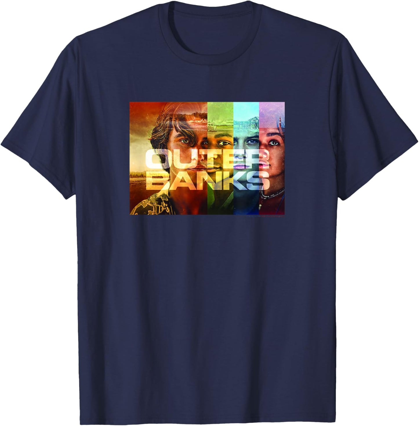 Outer Banks Character Panels Poster T-Shirt - T-Shirt | Navy
