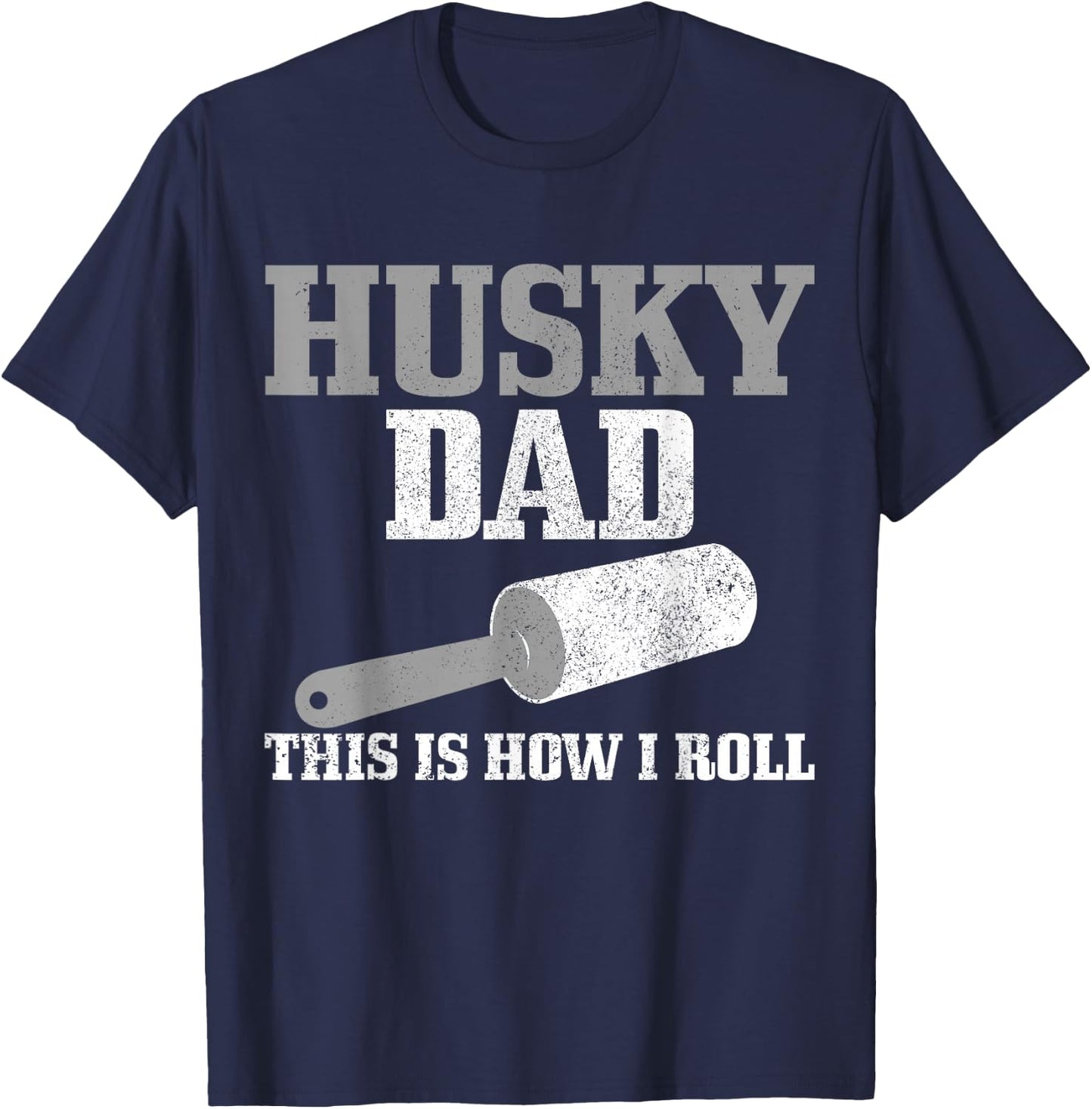 Husky Dad Dog Hair Funny Siberian Husky T-Shirt - T-Shirt | Navy