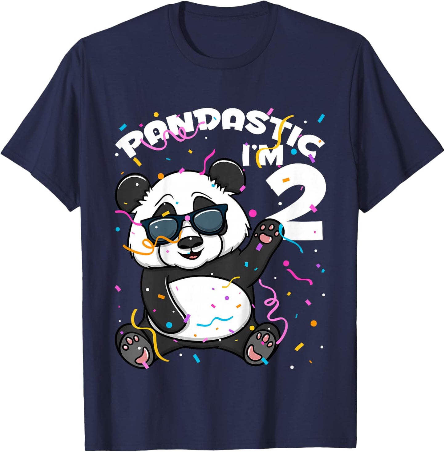Kids 2nd Birthday Panda Pandastic 2 Year Old Boys Girls T-Shirt - T-Shirt | Navy