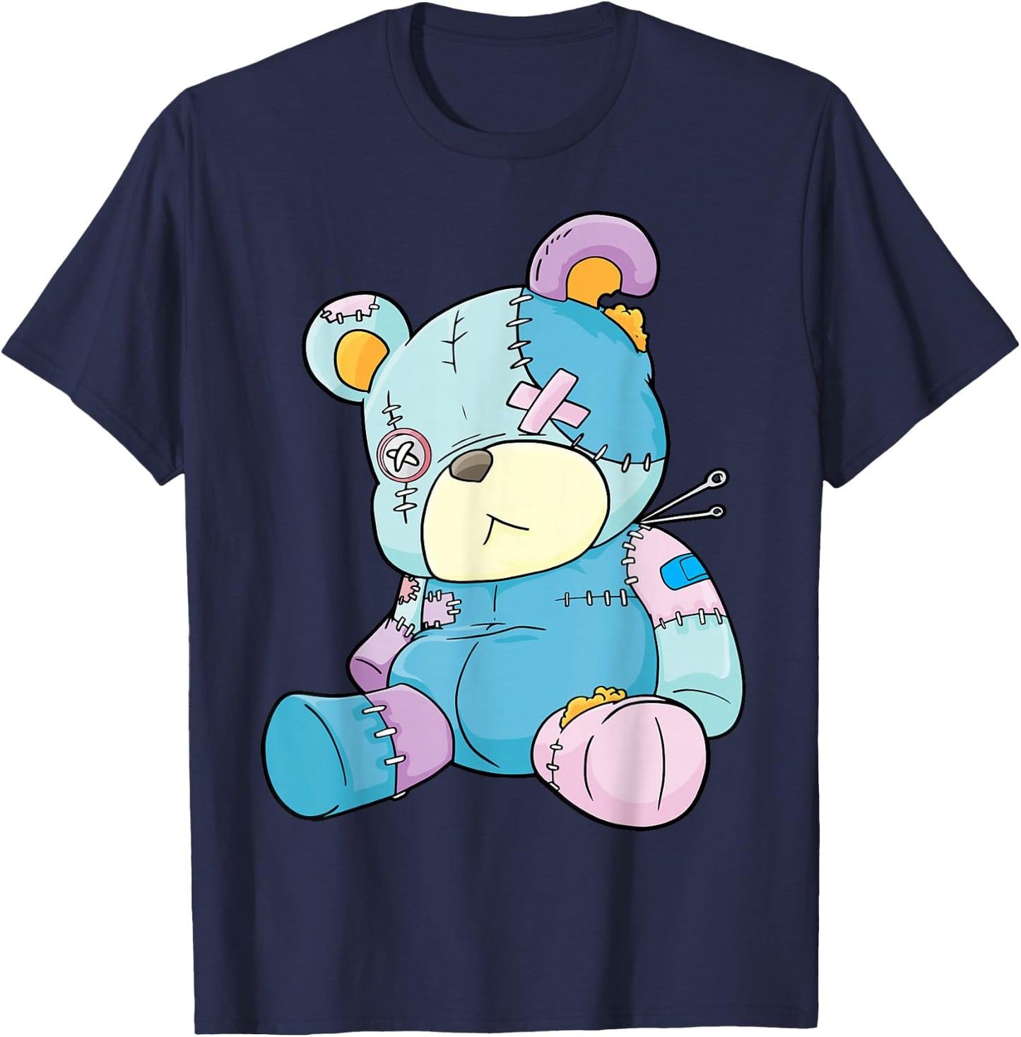 Pastel Gothic Teddy Bear Nu Goth Menhera Kawaii Anime T-Shirt - T-Shirt | Navy