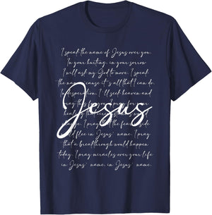 I Speak The Name Of Jesus Religious Christian Faith Women T-Shirt - T-Shirt | Navy