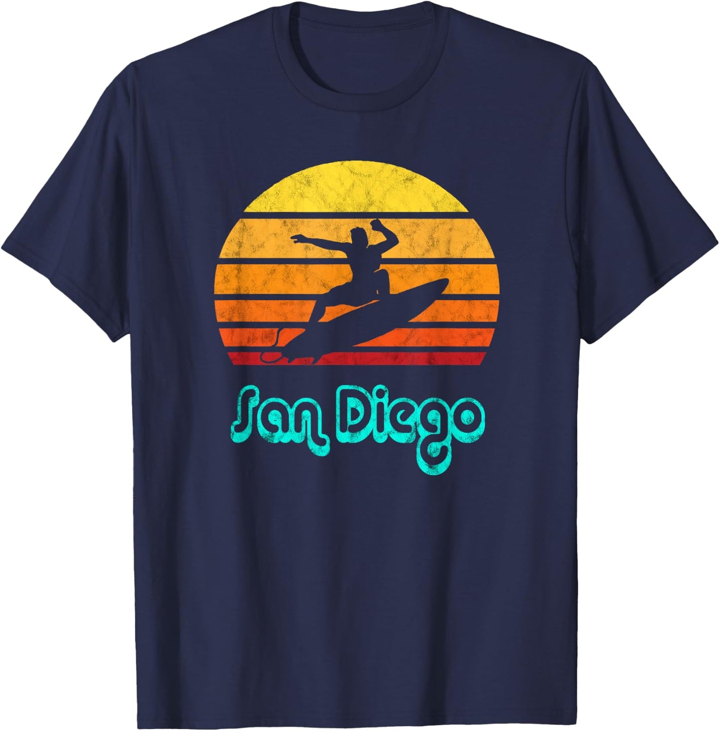 San Diego Souvenir Retro Surf Vintage California Gifts T-Shirt - T-Shirt | Navy