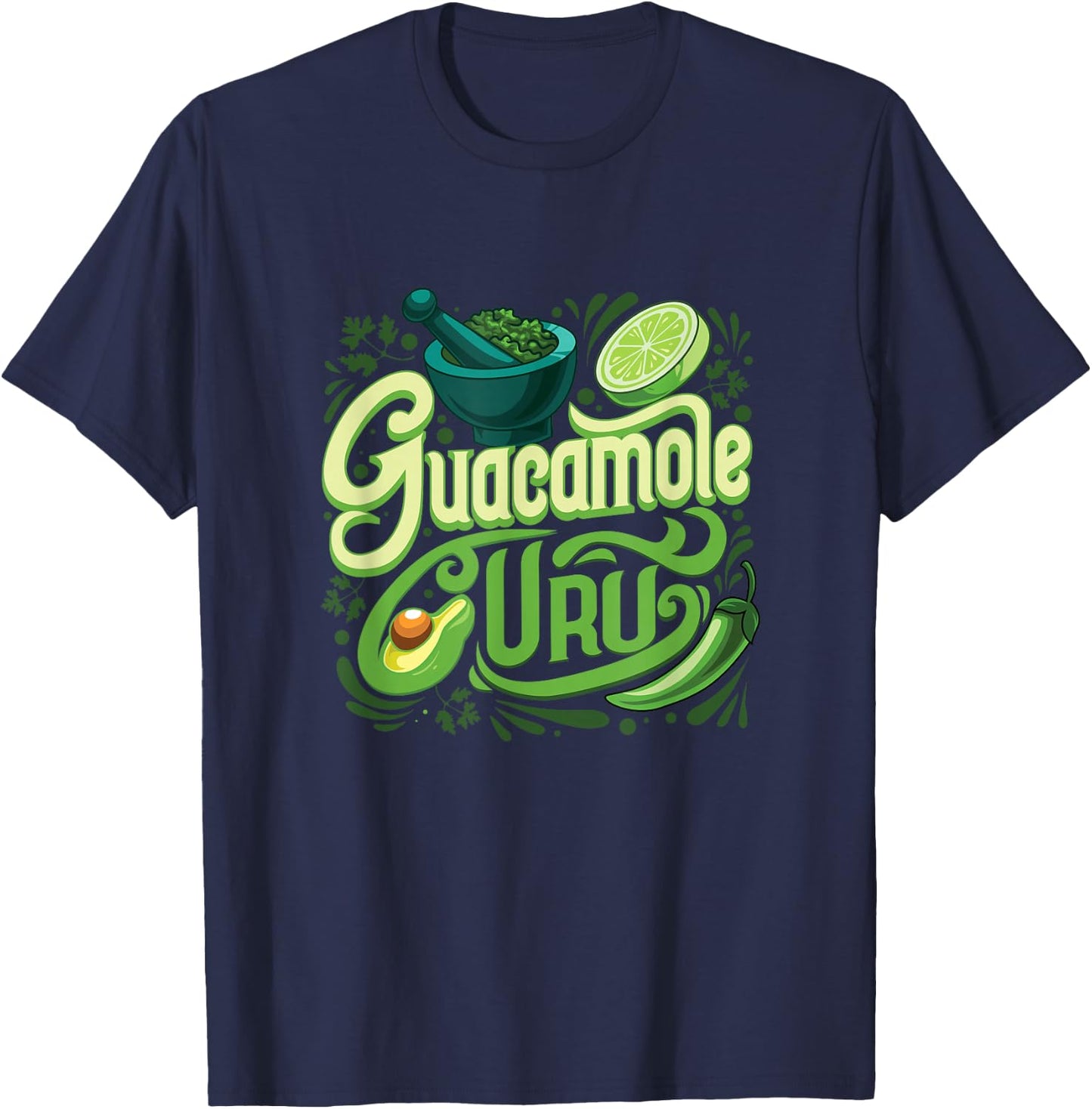 Guacamole Guru - Funny Avocado Lover & Game Night Host T-Shirt - T-Shirt | Navy