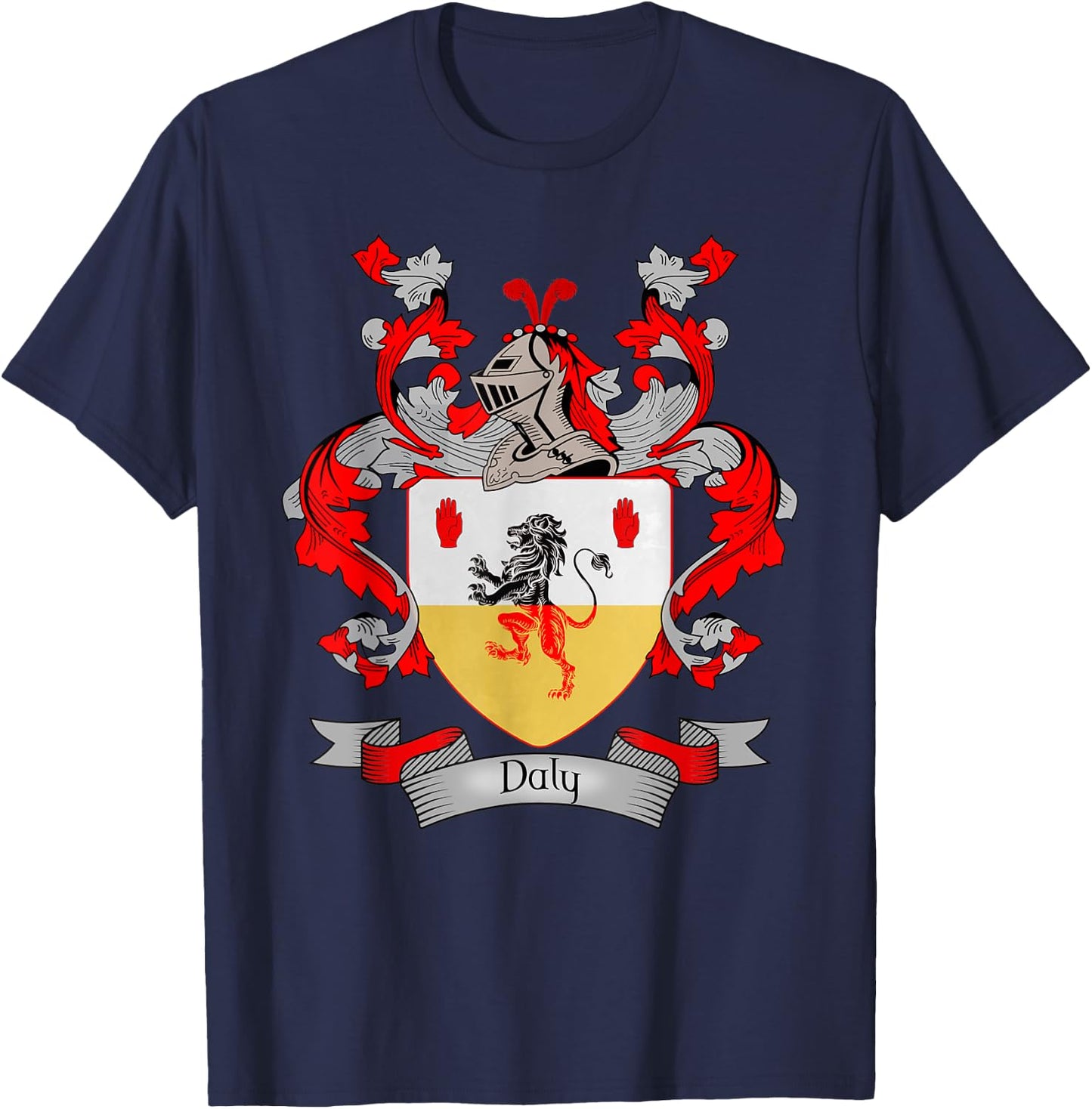 Daly Coat of Arms | Daly Surname Family Crest T-Shirt - T-Shirt | Navy