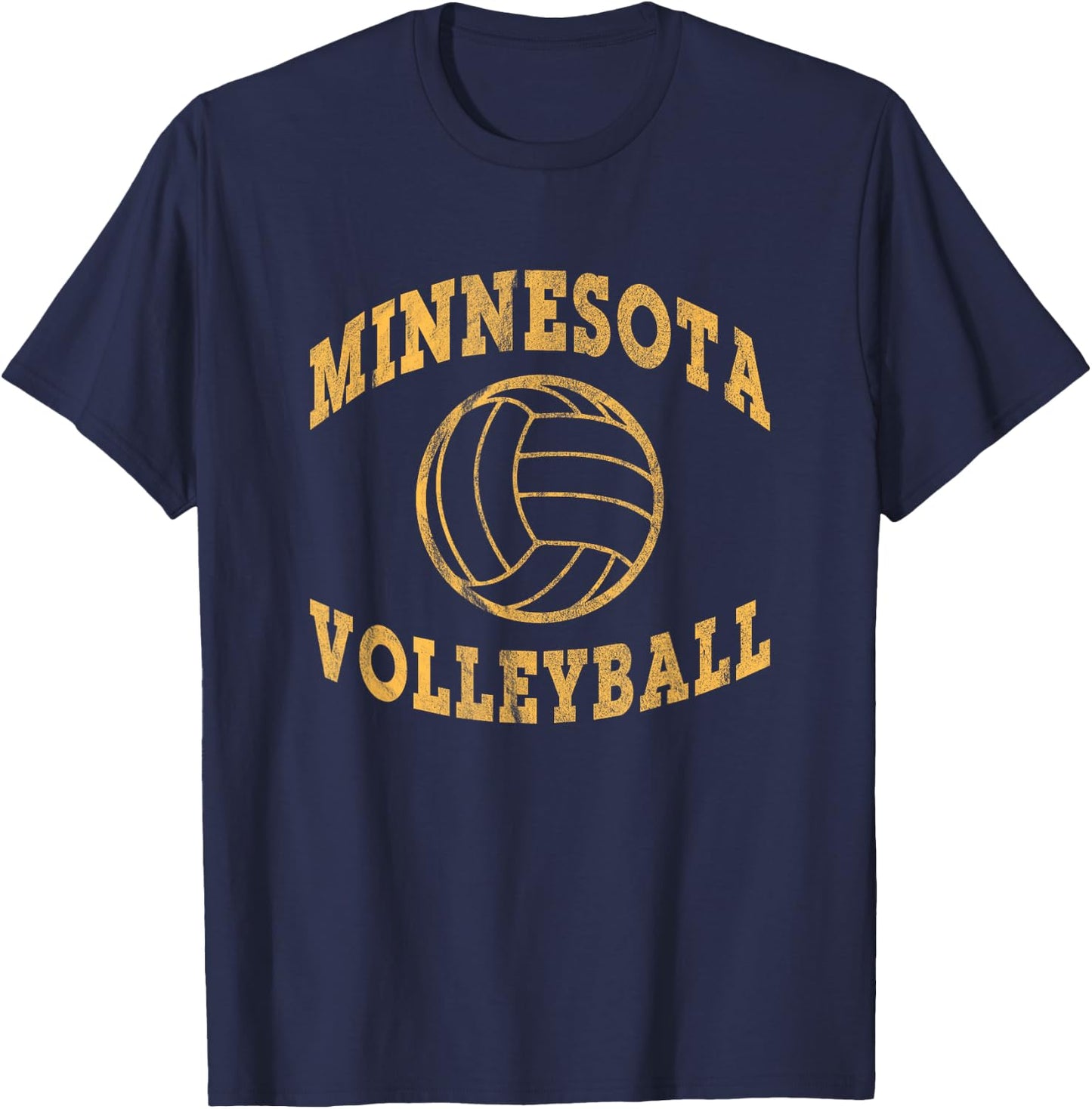 Minnesota Volleyball Classic Vintage Distressed T-Shirt - T-Shirt | Navy