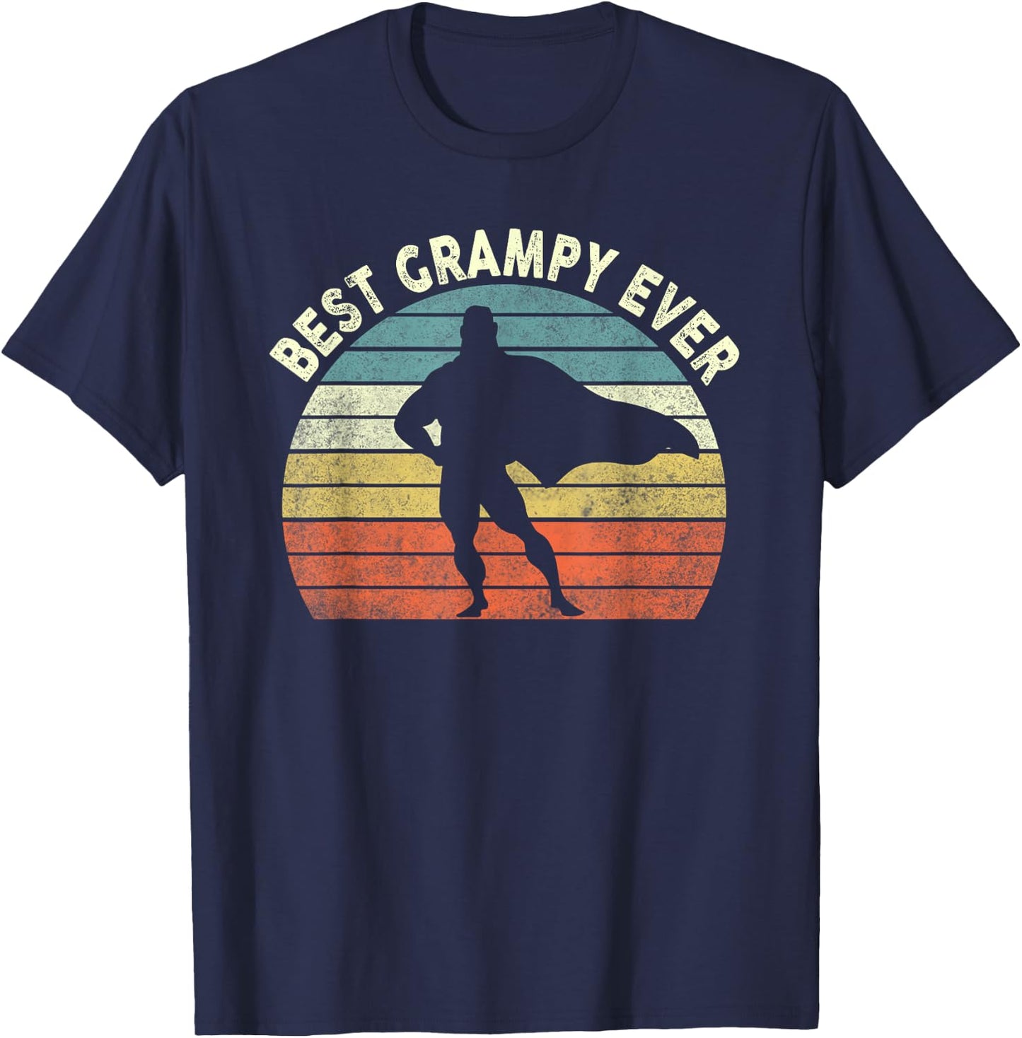 Best. Grampy. Ever. Vintage Superhero Father's Day Gift T-Shirt - T-Shirt | Navy