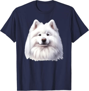 Samoyed Dog Portrait T-Shirt - T-Shirt | Navy
