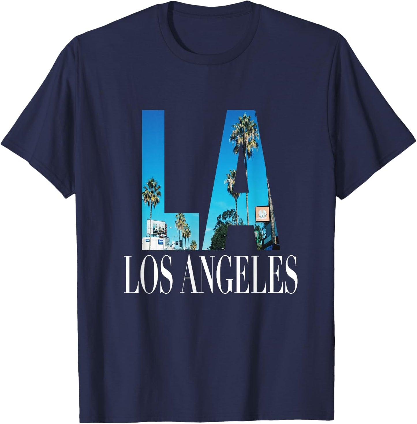 La Los Angeles California Souvenir Beach City West Coast T-Shirt - T-Shirt | Navy