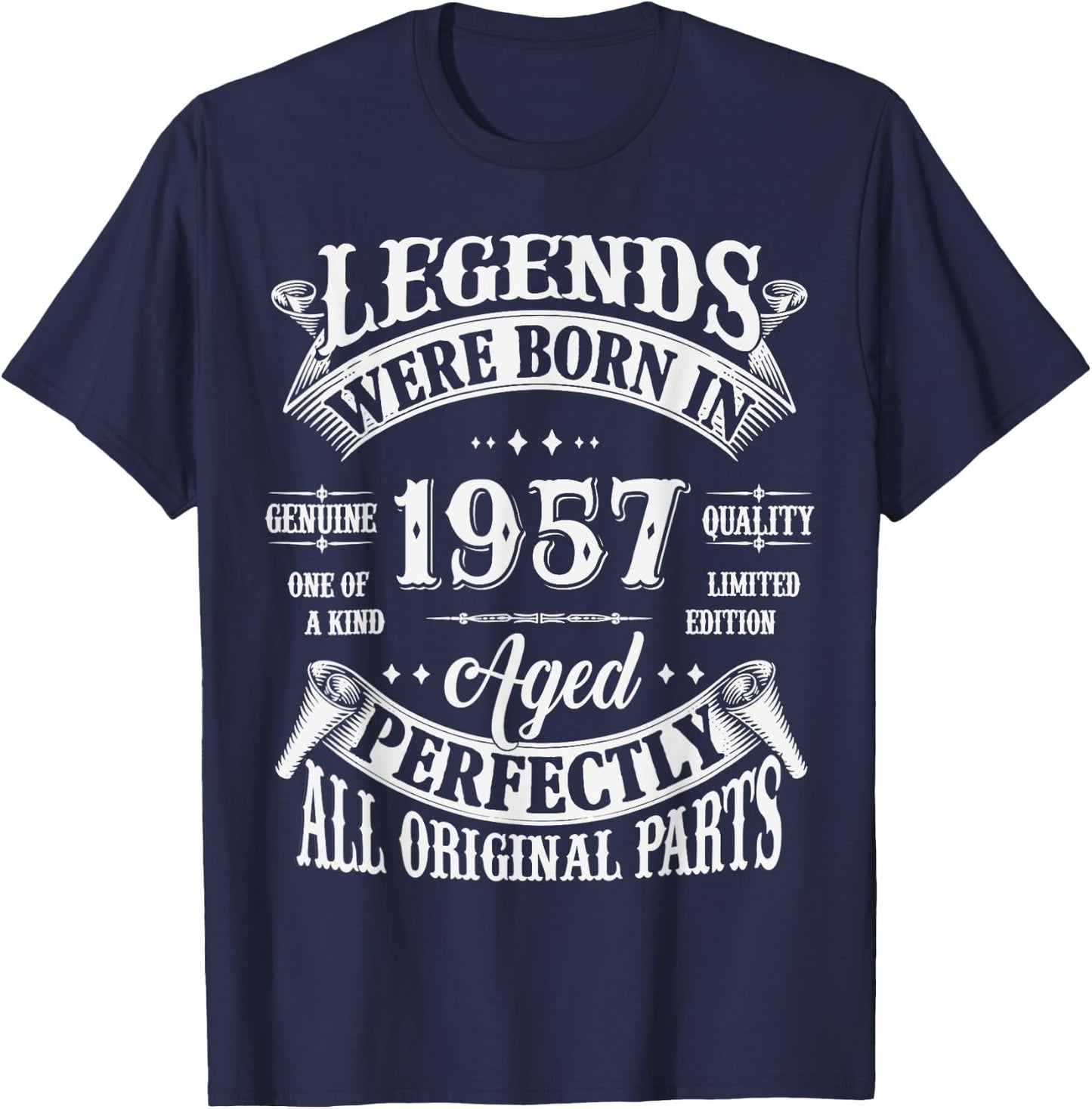 68th Birthday 68 Years Old Vintage Legends Born In 1957 T-Shirt - T-Shirt | Navy