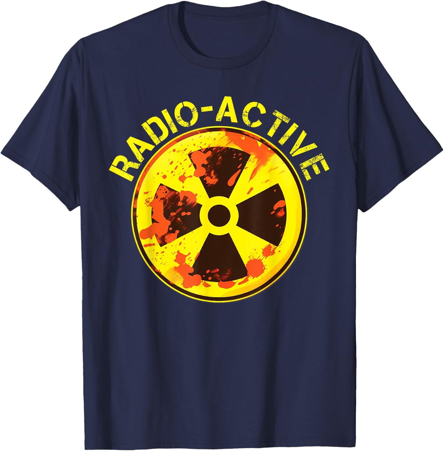 Radioactive Nuclear War Symbol Radio-Active T-Shirt - T-Shirt | Navy