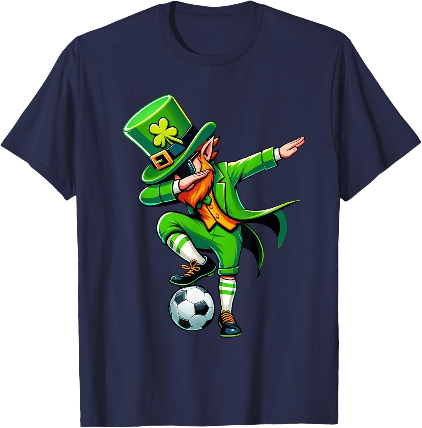 Leprechaun Playing Soccer St Patricks Day Sport Boys T-Shirt - T-Shirt | Navy