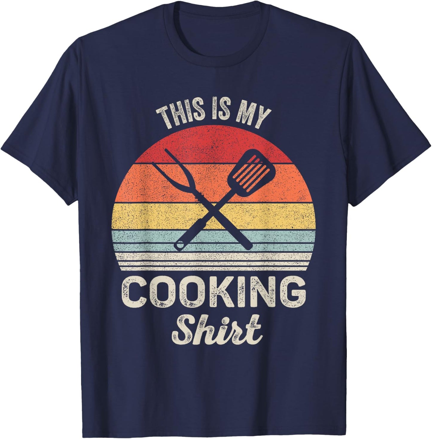 Vintage Retro This Is My Cooking Shirt Cook Chef T-Shirt - T-Shirt | Navy