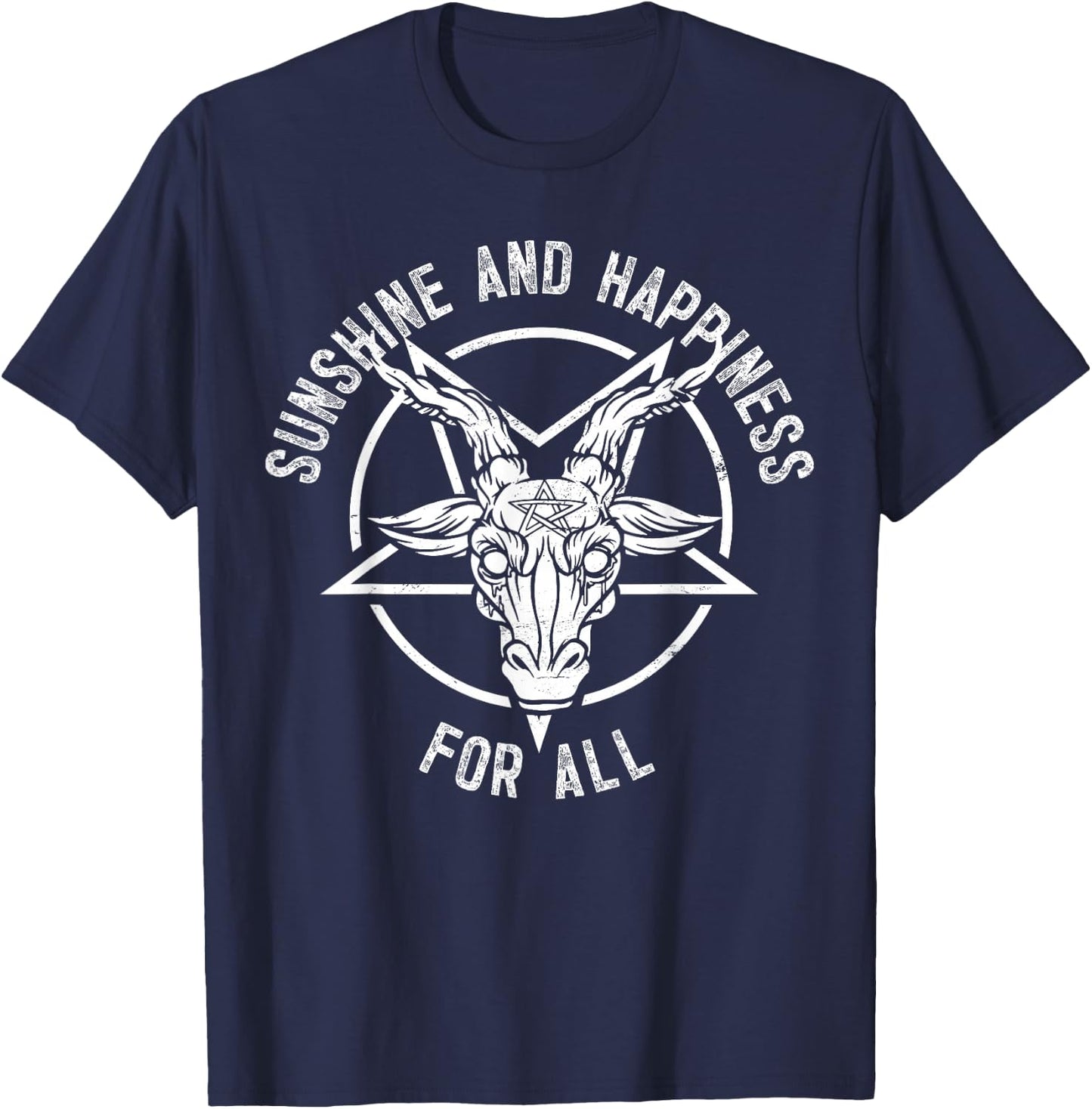 Gothic Heavy Metal Dark Rock Punk Sunshine Happiness For All T-Shirt - T-Shirt | Navy