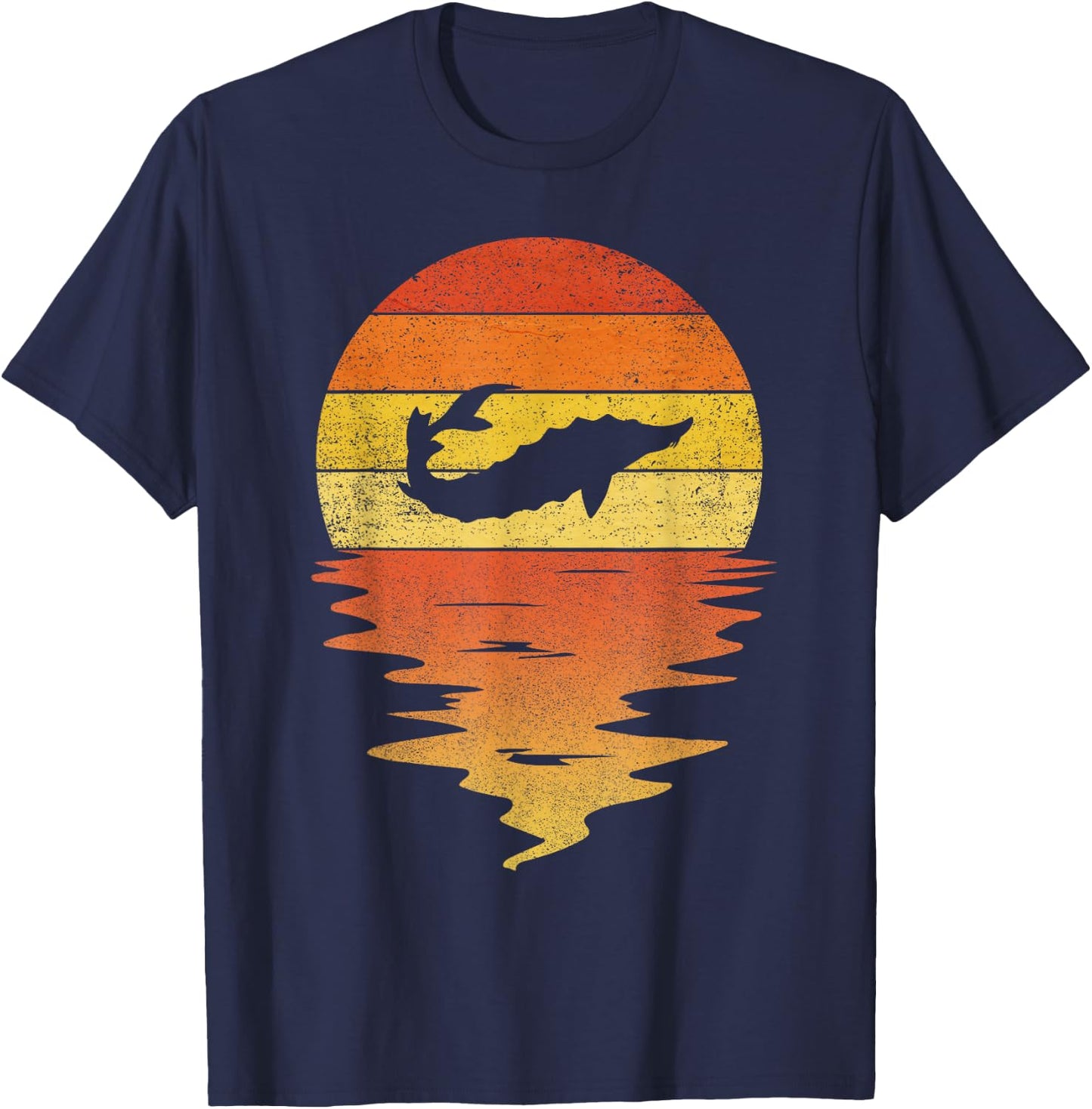 Sturgeon shirt retro sunset 70s vintage Sturgeon T-Shirt - T-Shirt | Navy