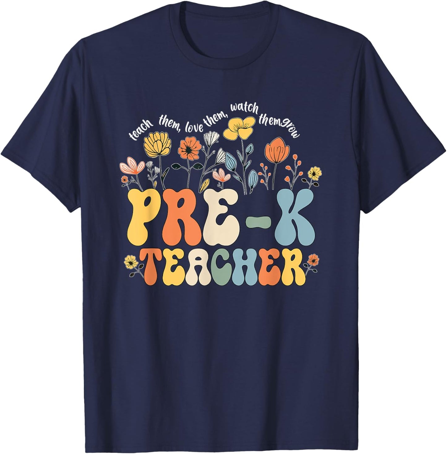 Pre-k Teacher Appreciation Teaching Wildflowers Women T-Shirt - T-Shirt | Navy