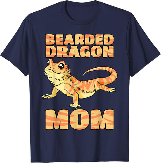 Bearded Dragon Mom Gecko Lizard Reptile Pet Mother's Day T-Shirt - T-Shirt | Navy