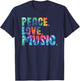 Peace Love Music Tie Dye T-Shirt - T-Shirt | Navy
