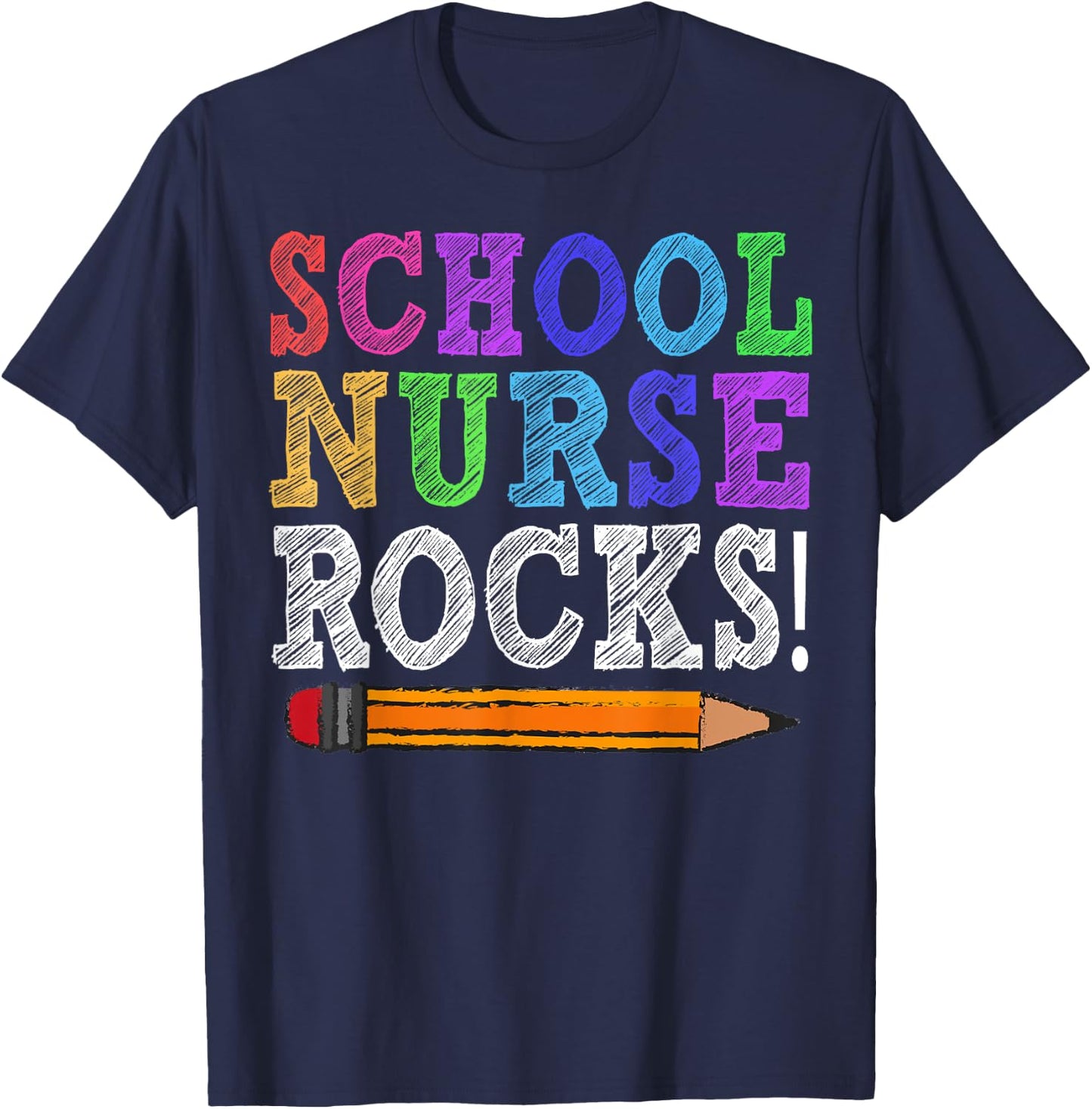 School Nurse Rocks Teacher Funny Back To School Women Girls Kids T-Shirt - T-Shirt | Navy