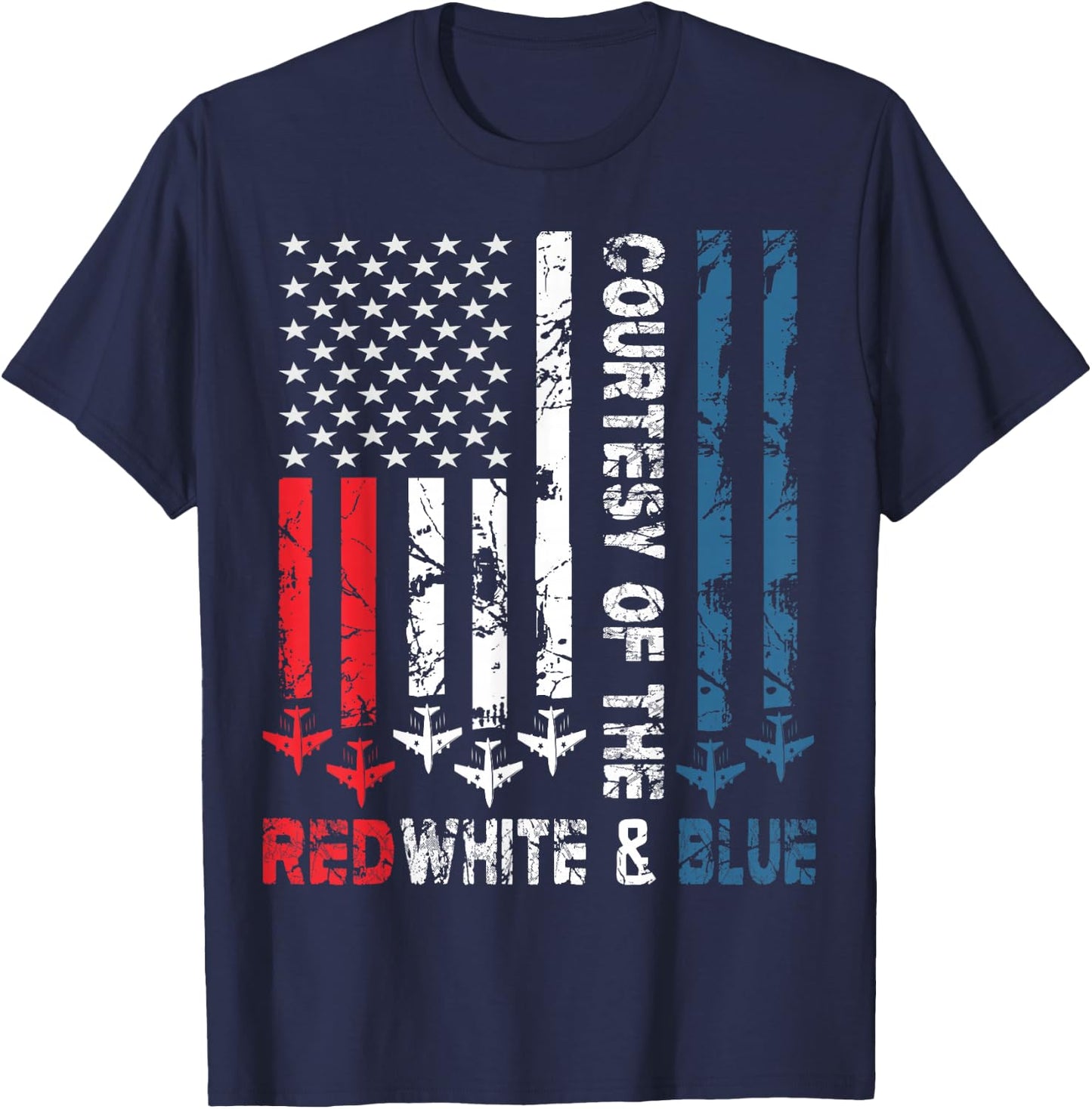 Courtesy of The Red White and Blue Vintage America US Flag T-Shirt - T-Shirt | Navy