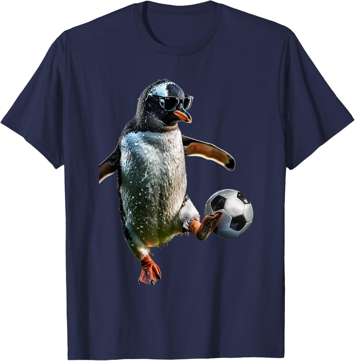 Penguin Soccer Football T-Shirt - T-Shirt | Navy