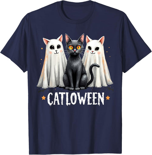 Catloween Cute Ghost Cats and Black Cat Halloween