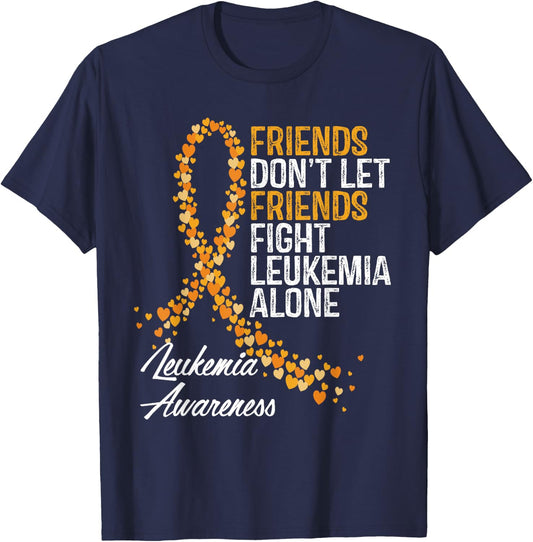 Leukemia Awareness Friends Support Blood Cancer T-Shirt - T-Shirt | Navy