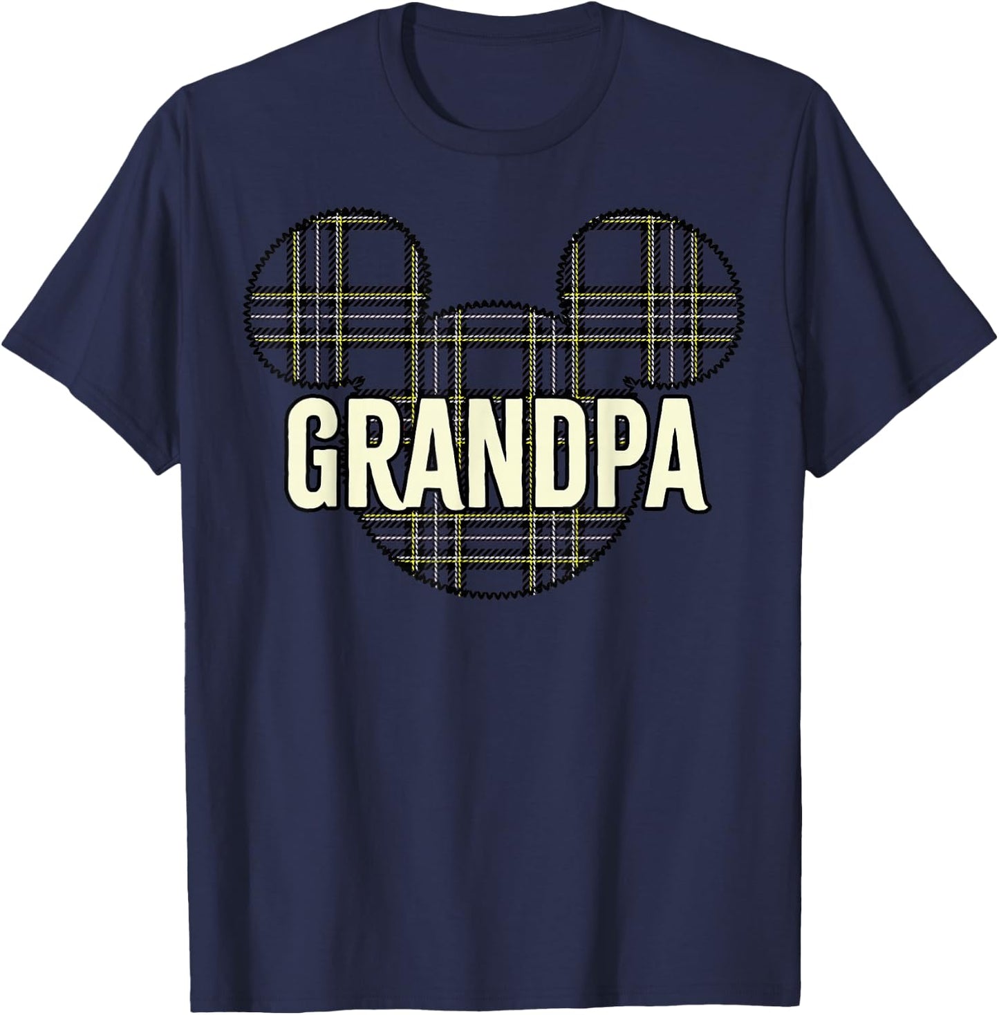 Disney Mickey and Friends Christmas Plaid Mickey Grandpa T-Shirt - T-Shirt | Navy
