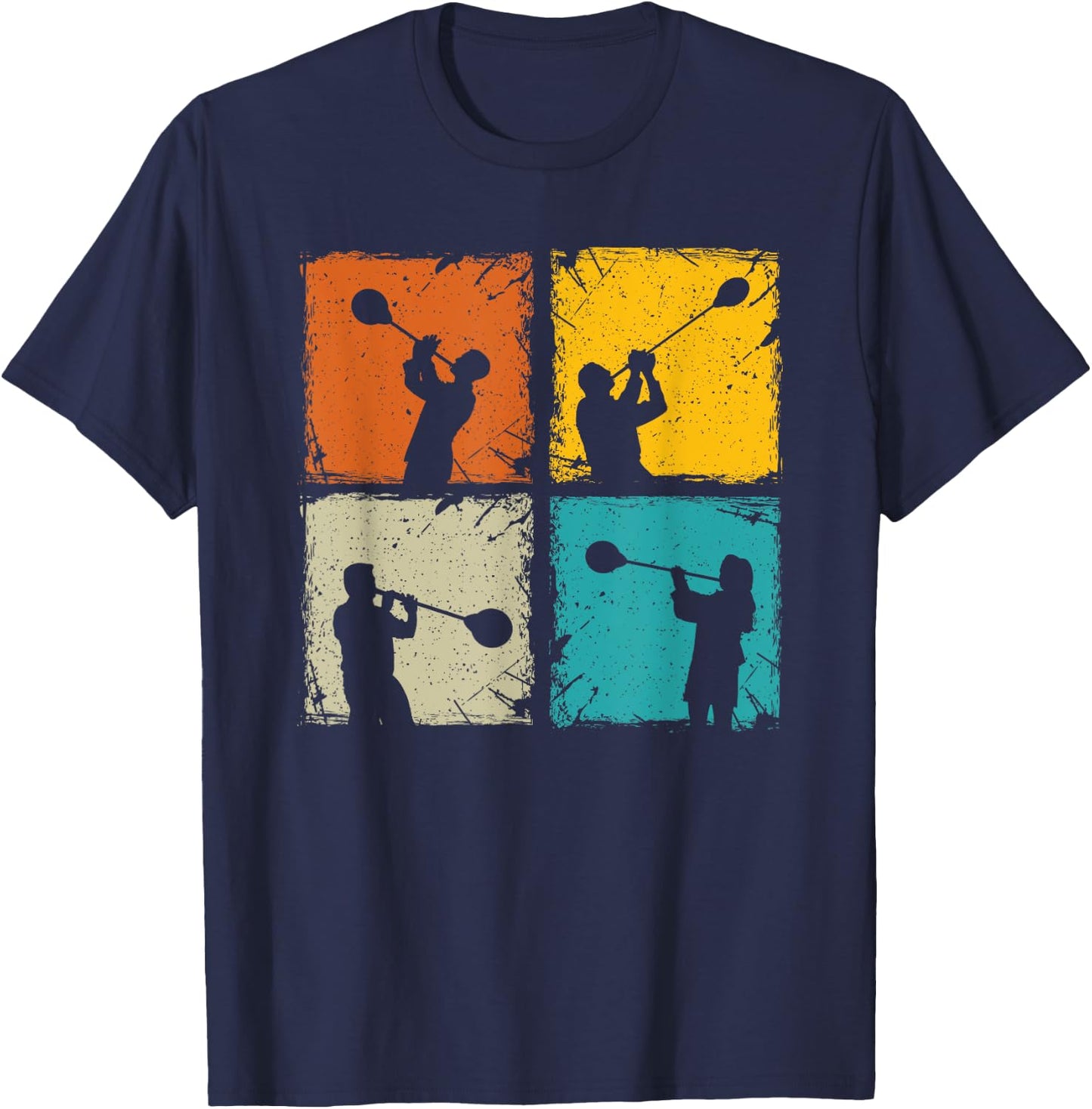 Glass blowing retro squares glassworking - glass blower gift T-Shirt - T-Shirt | Navy