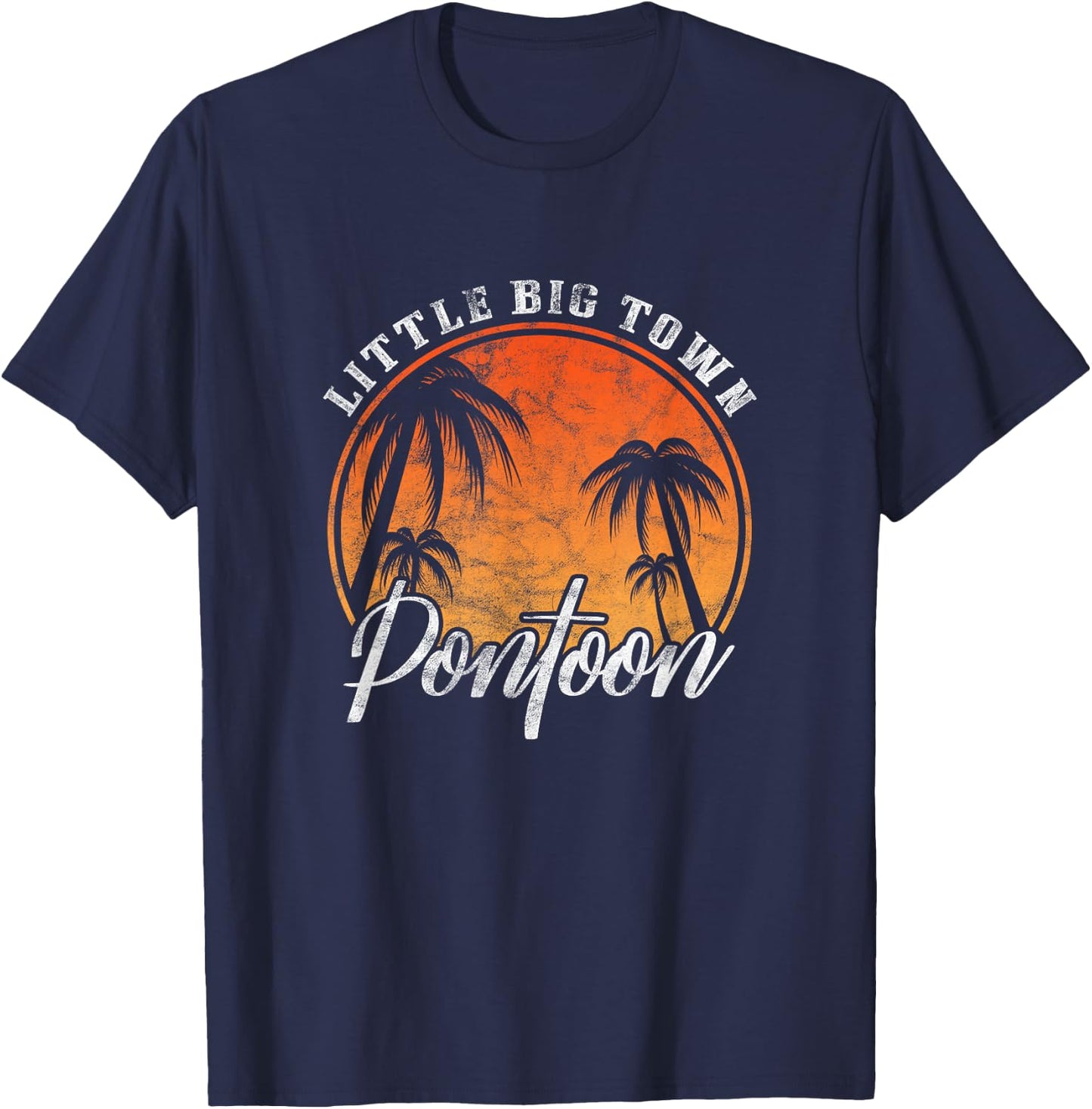 Little Big Town Pontoon Summer Vacation Vintage T-Shirt - T-Shirt | Navy