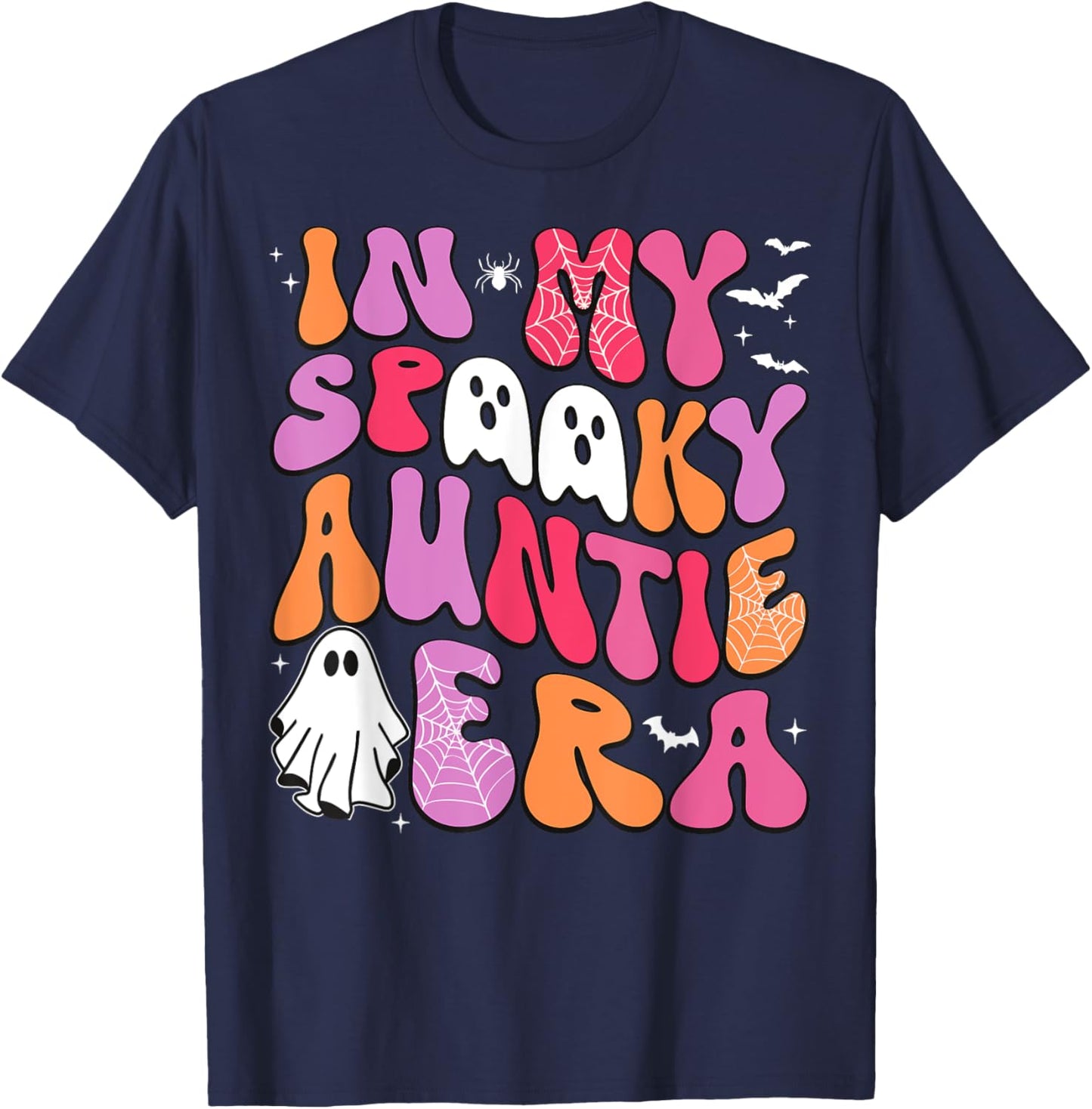 In My Spooky Auntie Era Auntie Halloween Funny Spooky Aunt T-Shirt - T-Shirt | Navy