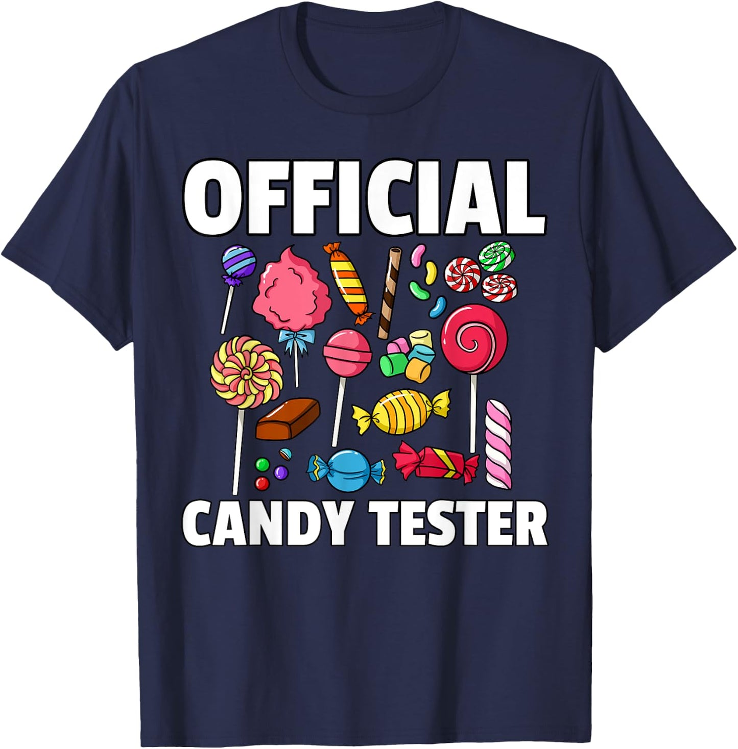 Candy Tester Lollipop Sweets Gift Halloween Kids T-Shirt - T-Shirt | Navy
