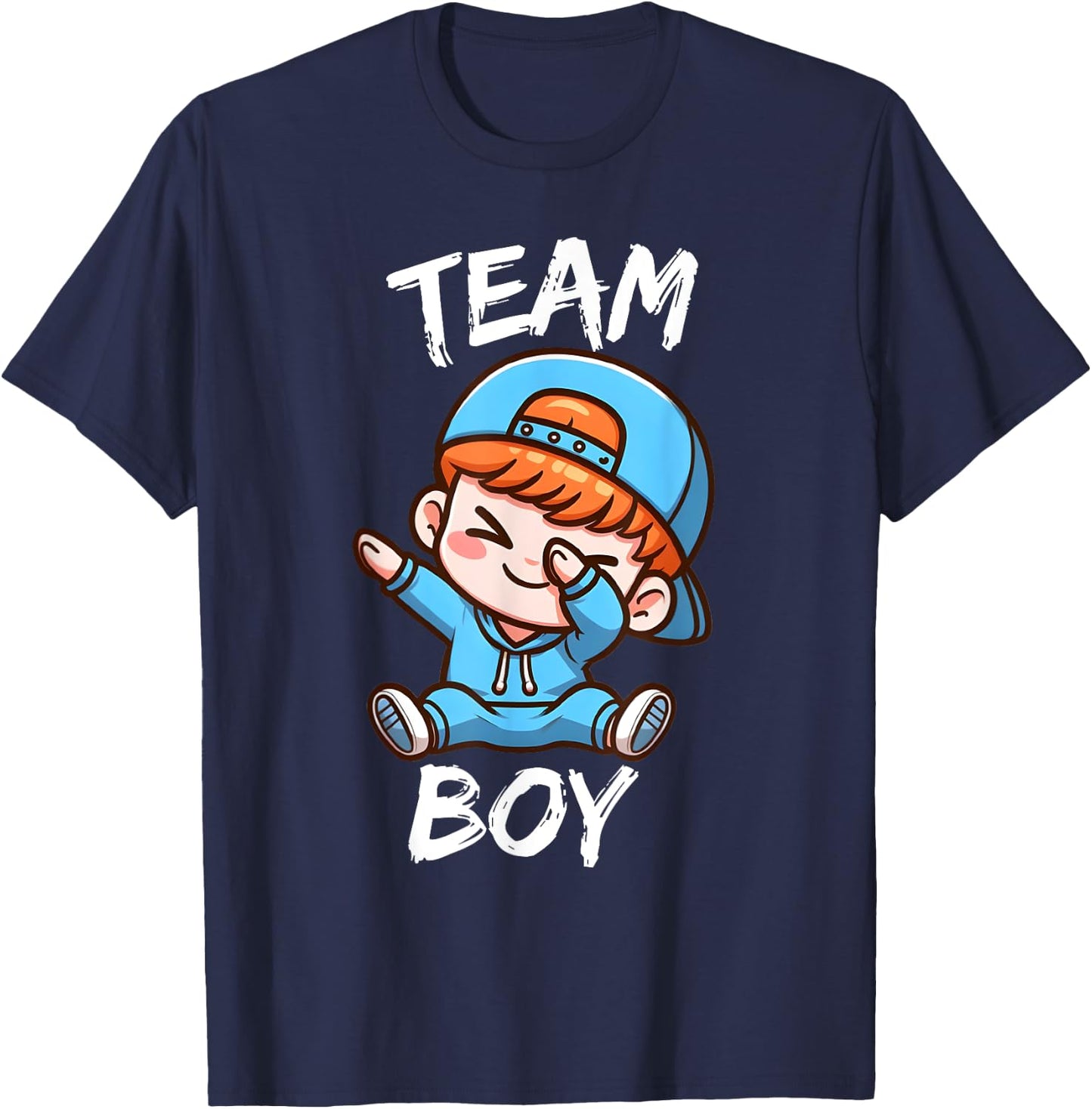 Gender Reveal Party Team Boy Red Hair Baby Announcement T-Shirt - T-Shirt | Navy