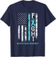 Desmoid Tumor Warrior US Flag T-Shirt - T-Shirt | Navy