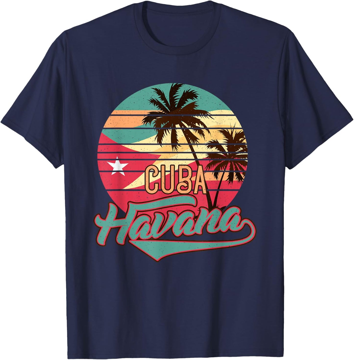 Retro Havana Cuba Vintage Caribbean Cuban Souvenir Small T-Shirt - T-Shirt | Navy