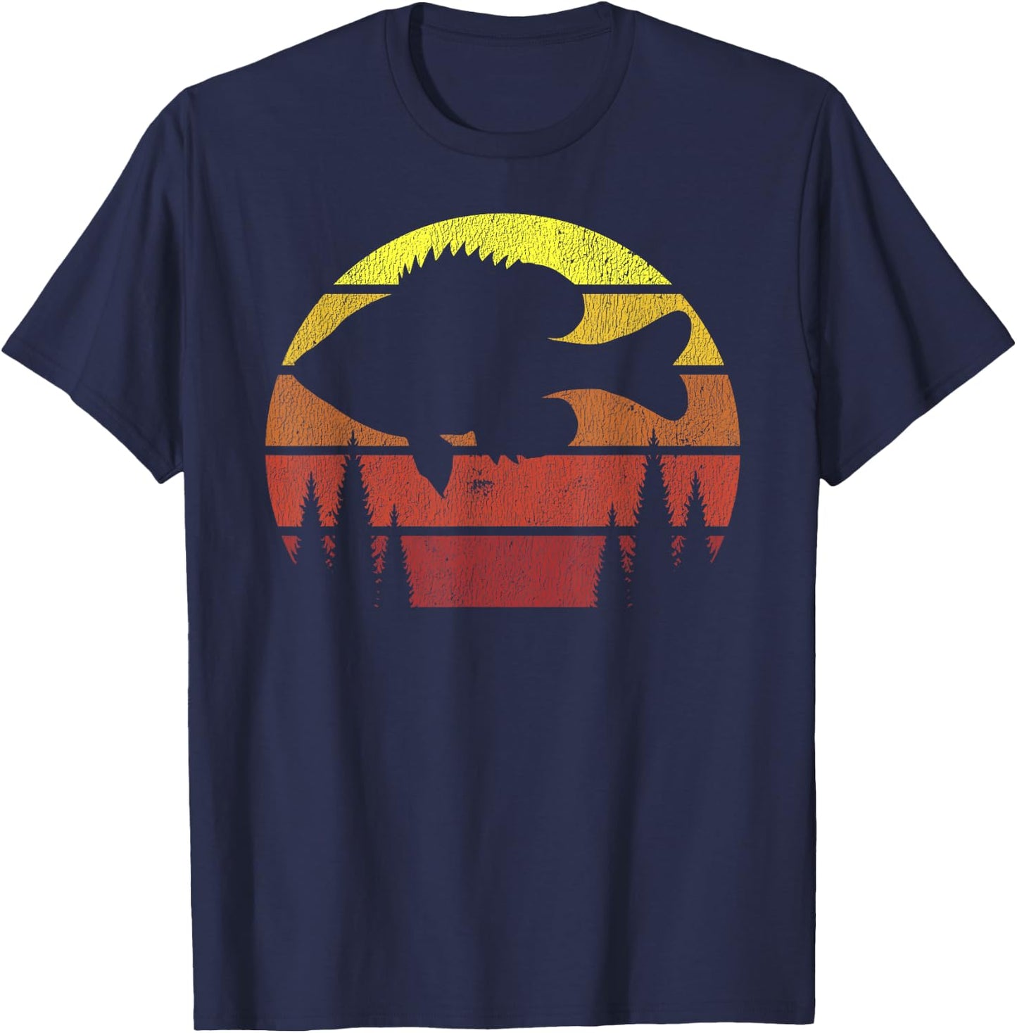 Northern Outdoors Bluegill Co. Men's Adult Retro Fishing Panfish - Black, Small T-Shirt - T-Shirt | Navy