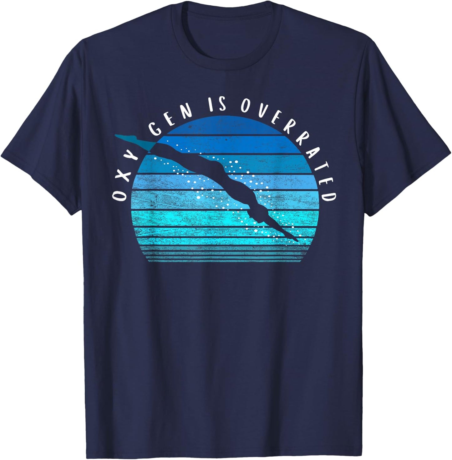 Oxygen is Overrated Swimmer Swim Team Coach Swimming T-Shirt - T-Shirt | Navy