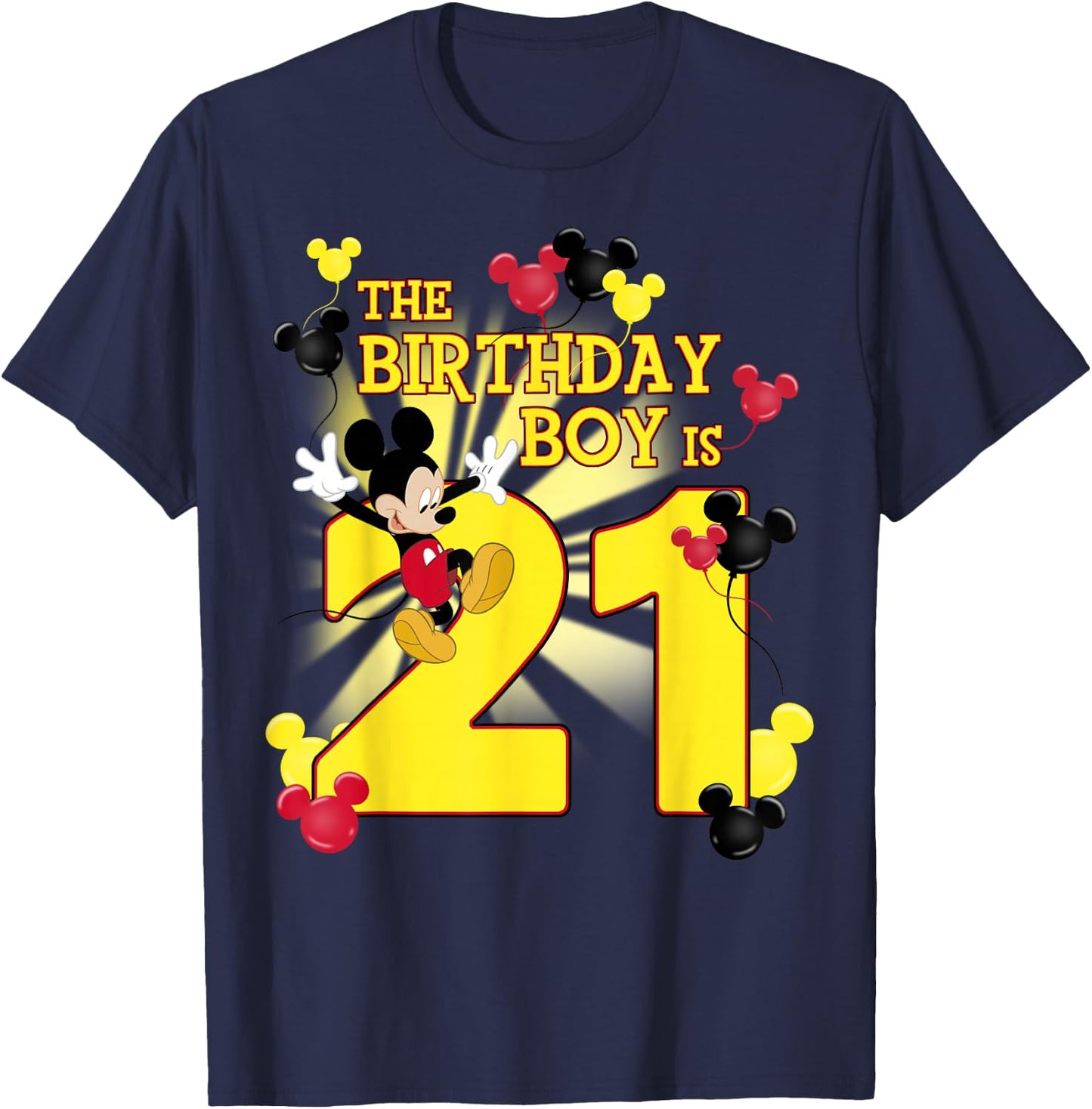 Disney Mickey And Friends Mickey 21st Birthday Boy T-Shirt - T-Shirt | Navy
