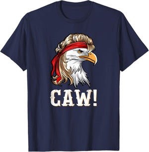 Funny Patriotic Eagle Caw 4th of July American Flag USA Kids Men T-Shirt - T-Shirt | Navy
