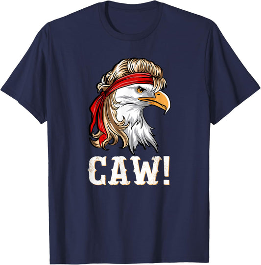 Funny Patriotic Eagle Caw 4th of July American Flag USA Kids Men T-Shirt - T-Shirt | Navy