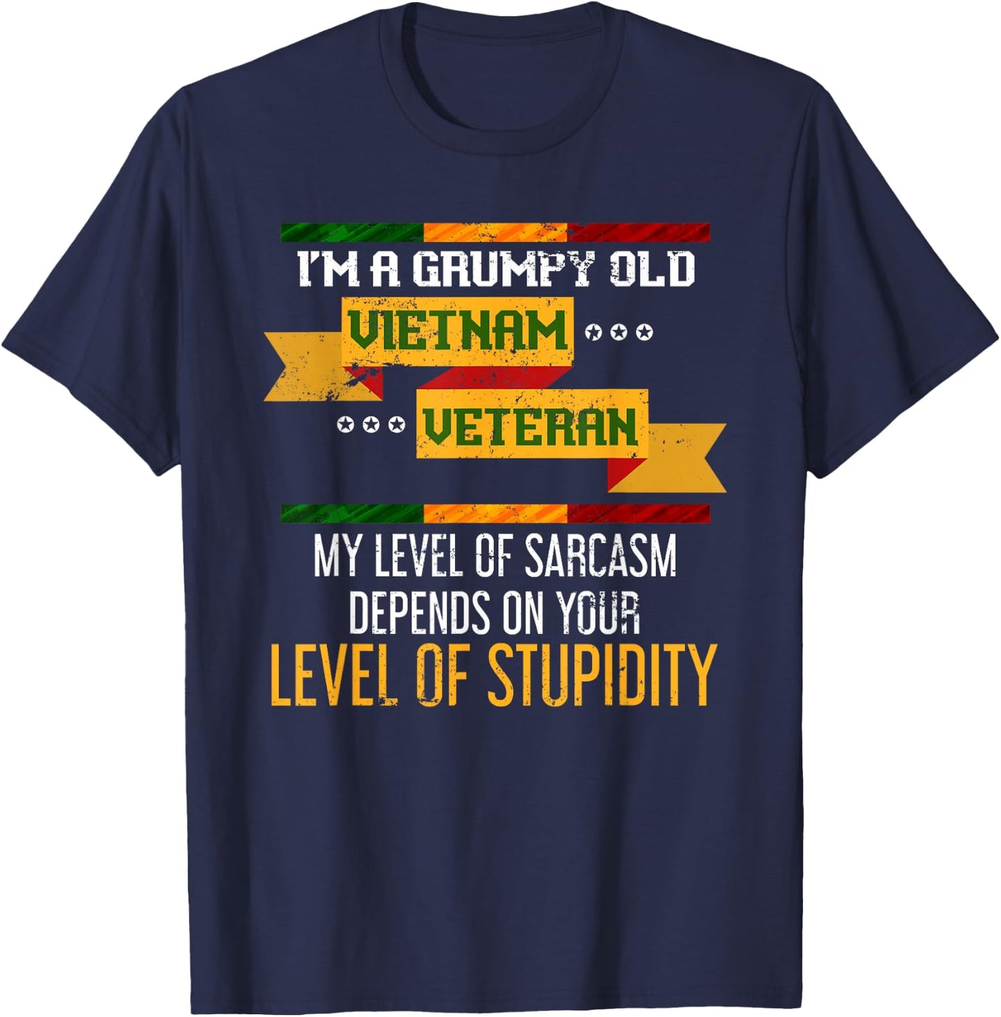 Funny Im A Grumpy Old Vietnam Veteran T-Shirt - T-Shirt | Navy