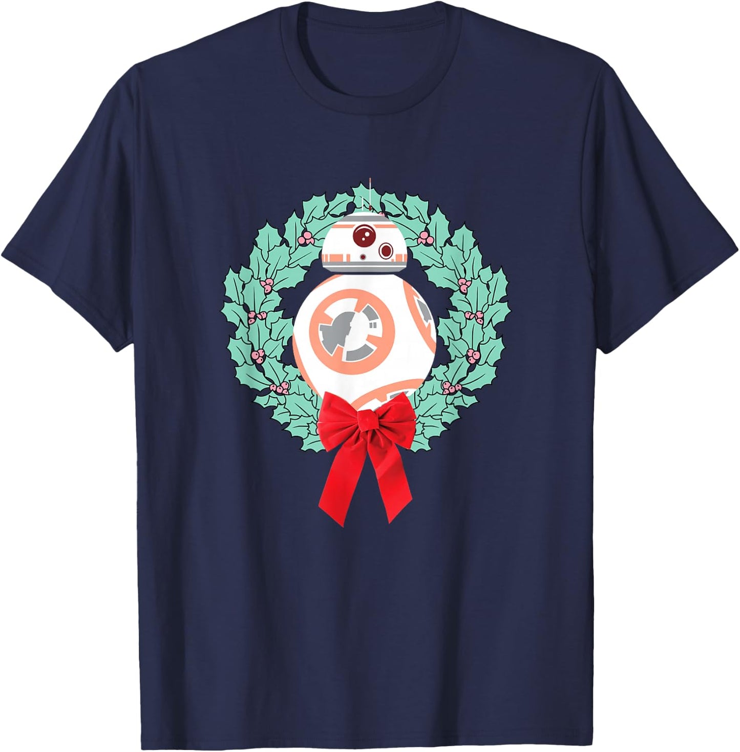 Star Wars The Force Awakens Christmas Crown BB-8 Chest Logo T-Shirt - T-Shirt | Navy