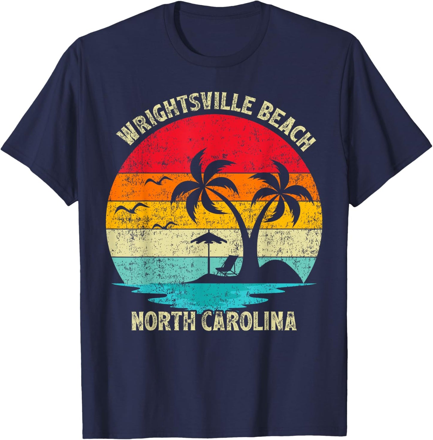 Vintage Summer Vacation North Carolina Wrightsville Beach Women Kids T-Shirt - T-Shirt | Navy