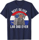 Best Silver Lab Dad Ever Vintage Patriotic American Flag T-Shirt - T-Shirt | Navy