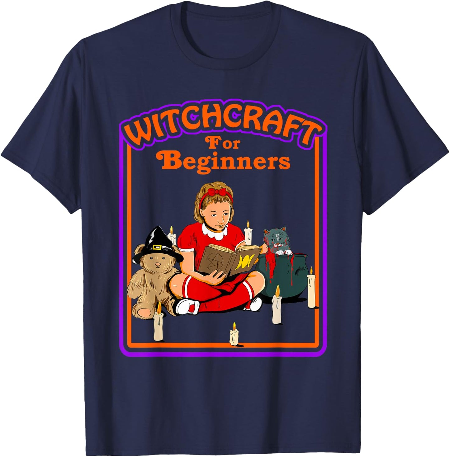 Witchcraft for Beginners Funny Sarcastic Retro Vintage Style T-Shirt - T-Shirt | Navy