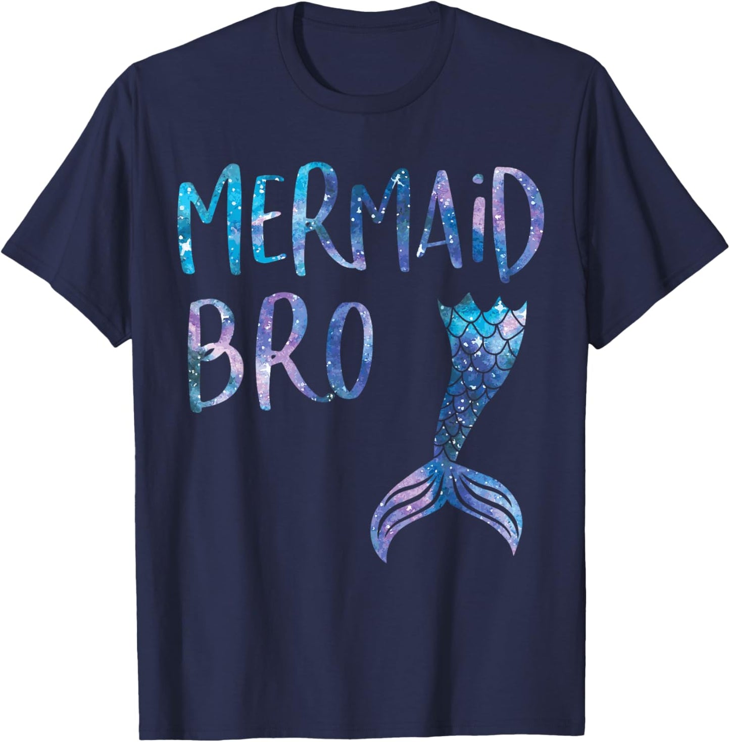 Mermaid Brother Tail Matching Mermaid Squad Birthday Party T-Shirt - T-Shirt | Navy