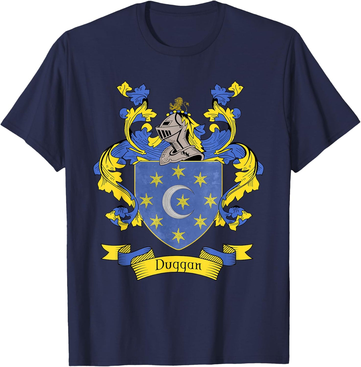 Duggan Coat of Arms | Duggan Surname Family Crest T-Shirt - T-Shirt | Navy